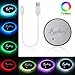 Ralbay Car Styling LED Cup Holder Pad 7 Color Changing Car Interior Decoration Atmosphere Lights USB Rechargeable Waterproof Drink Coaster for All Cars-Automatically Turn On at Dark(Pack of 1pc)