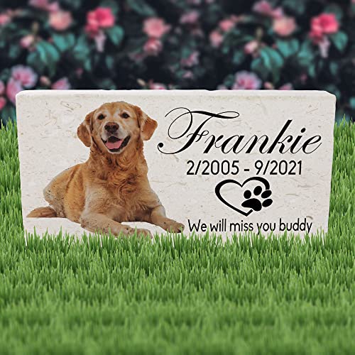 Royal Matter Personalized Pet Memorial with Keepsake Photo on Limestone