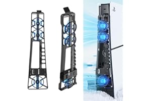 Coyktonty Cooling Fan for PS5 Pro/PS5 Slim/PS5 with LED Light,PlayStation 5 pro Fan Cooler System, Adjustable Speed (3 Speeds Mode),with USB Port Memory Function External Cooling Fan