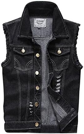 black sleeveless denim jacket womens