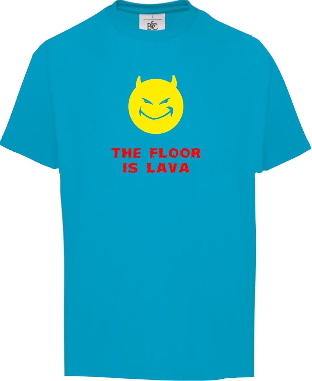 Kinder Fun Shirt Sprüche The Floor is Lava mit Teufel Teenager TShirt