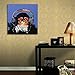 Muzagroo Art Monkey Oil Painting Hand Painted on Canvas Wall Art for Living Room Funny Animals Wall Decor Monkey with Headphone Canvas Art for Boys Room Decor (24x24in)