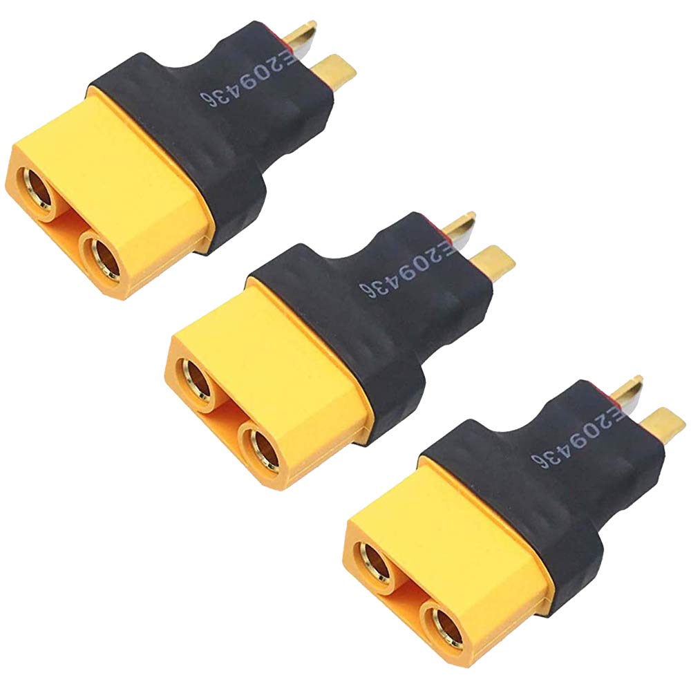 Yiqigou 3pcs XT90 XT-90 Male Female Connector to T-Plug Deans Style Male Female Connector Conversion Adapter(Deans male to xt90 female adapter)