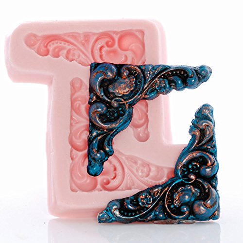 Victorian Corner Scroll Work Silicone Mold Food Safe Fondant, Chocolate, Candy, Resin, Polymer Clay, Craft, Jewelry Food Mold. - Thumbnail 5