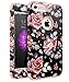 XIQI Compatible with Samsung Galaxy A03S Case, Marble Pattern 3 in 1 Hybrid Hard PC Bumper Full Body Soft Silicone Rubber Heavy Duty Rugged Anti-Scratched Cover for Women Girls,Black