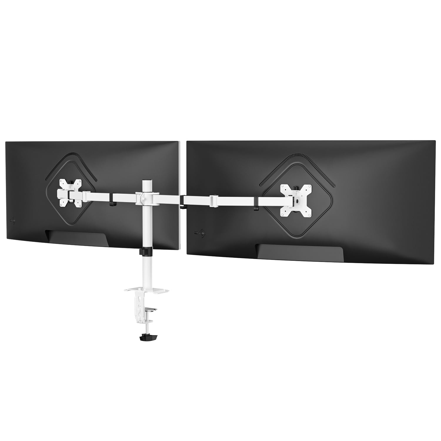 Photo 1 of Suptek Dual Monitor Desk Mount, Adjustable Dual Monitor Arm for 2 Monitor Screens up to 43 inch, 15.75" Pole Monitor Stand for Desk, Holds up to 22 lbs,White(MD9442LW)