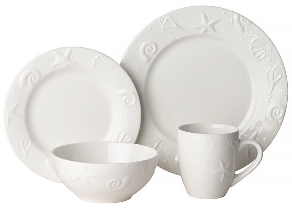Thomson Pottery 16pc. Set Embossed Shell Dinnerware Sets