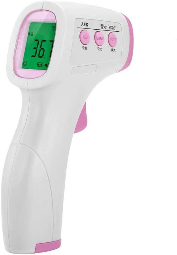 Touch-Free LCD Digital Body/Surface Forehead Thermometer Digital Infrared Body Temperature Handheld Infrared Thermometer (Pink, One Size)