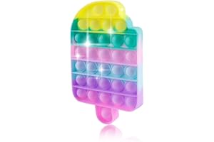 UIMOKI Pop Fidget Toys Push Poppers, Macaron Ice Cream Shaped Silicone Squeeze Bubble Sensory Game Autism Anxiety Stress Relief Portable Popping Toy Birthday Gift for Kids Girls Adults