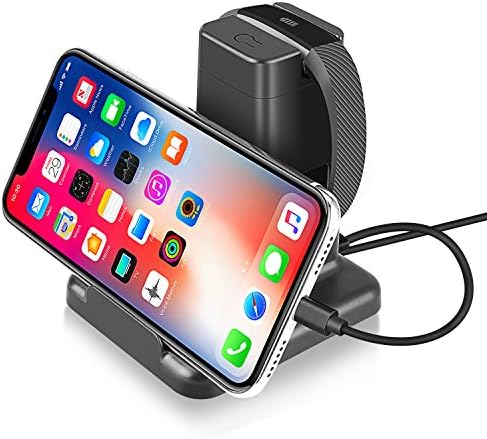 Fitbit Alta Charger, Upow 2 in 1 Charging Stand Docks Charging Station for Fitbit Alta and Universal Smart Phones and Tablets (Black)