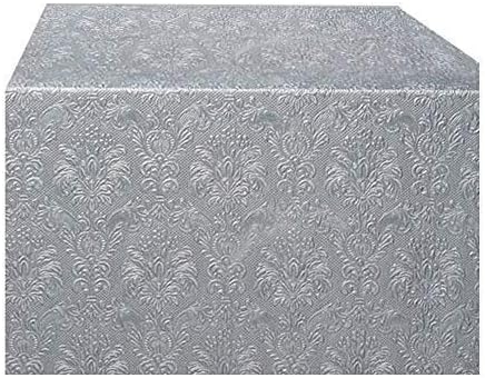 Silver Christmas Damask Paper Table RUNNER 33CM X 6M - CAN Cut to Size
