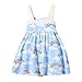 Frogwill Toddler Girls Fifties Summer Tank Dress Blue Rainbow 5T