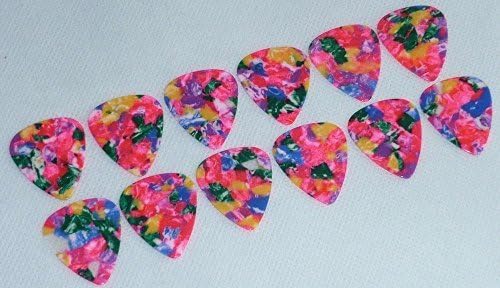 Guitar Picks Blank Celluloid No Printing Medium 1mm, 24 Pcs Tie Dye