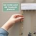 Ilyapa Jewelry Organizer Wall Mount, Jewelry, Necklace Organizer, White Wood, Rustic Earring Hanger Rack, Bracelet Holder, 3 Piece