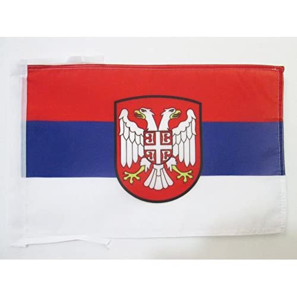 AZ FLAG - Government of National Salvation of Serbia Flag - 18'' x 12'' - 100% Polyester serbian Nedic regime Small Banner with Two Cords - Fade Resistant - Vivid Colors - 18x12 in - 45x30 Cm