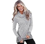 Gillberry New Womens Cotton Loose Casual Long Sleeve Pullover Long Tops Shirt 