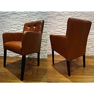 Quattro Meble Echtleder Esszimmerstühle Massivholz Stühle David Arm Pik