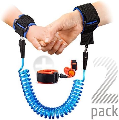 COMFY-EXPLORER Anti Lost Kids Travel Safety Leash [2 Pack] Wrist Links Strap Keeps Toddler, Baby, Child Safely Connected to Your Hand, Belt, Backpack, Stroller While You’re Walking - By Baby Safe Pro