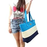 Ammazona Women Canvas Handbags Shoulder Messenger Bags (Blue )