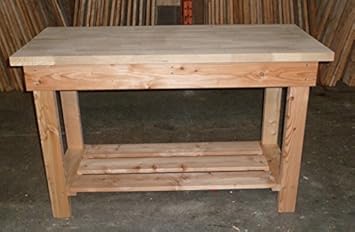 Workbench 1 45m Long 5ft 40mm Solid Beech Top Amazon Co Uk Diy