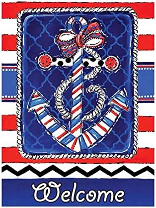 Custom Decor Flag Patriotic Anchor Garden flags decorative flags initial flags party flags 12.5 x 18-Inch Double-Sided banner home flags Print flags