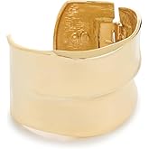 Kenneth Jay Lane Women's Thick Polished Gold Hinged Cuff Bracelet