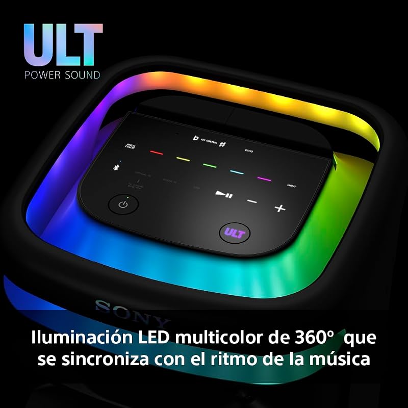ULT TOWER 10, Altavoz bluetooth para fiestas con ULT POWER SOUND y Deep Bass, altavoces X-Balanced, iluminación LED 360, funciones para fiestas, micrófono inalámbrico, portátil, ruedas giratorias