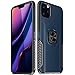 iPhone 11 Pro Max Carbon Fiber Ring Holder Case,Lozeguyc iPhone 11 Pro Max 6.5 Inch Magnetic Car Mount Kickstand Case Silicone Hybrid Shockproof Heavy Duty Cover for Man-Blue
