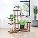 unho Tiered Wood Plant Stand: Large Flower Pot Holder Shelf 6 Potted Planter Display Rack for Garden Patio Balcony Living Room Indoor Outdoor