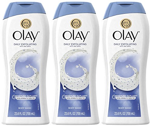 Olay Daily Exfoliating Body Wash with Sea Salts, 23.6 Ounce (Pack of 3)