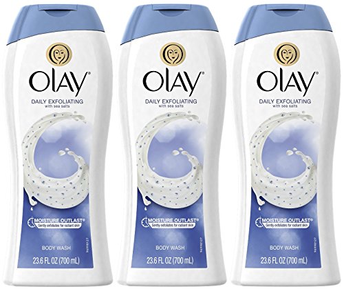 Olay Daily Exfoliating Body Wash with Sea Salts, 23.6 Ounce (Pack of 3)