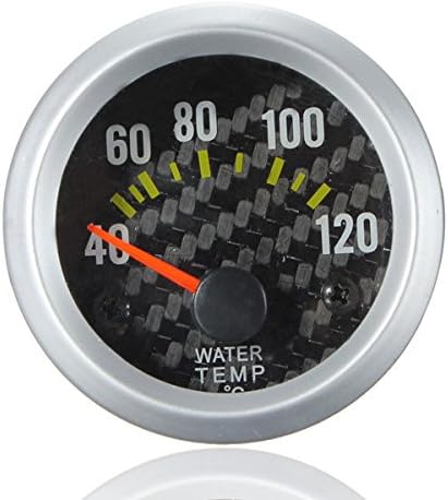 Water Temp Gauge with Carbon Fiber Face Yellow LED Temperature Celsius