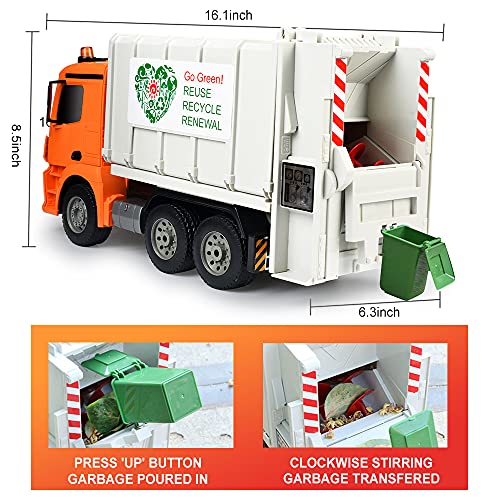 DOUBLE E Benz Licensed Remote Control Garbage Truck Electric Recycling