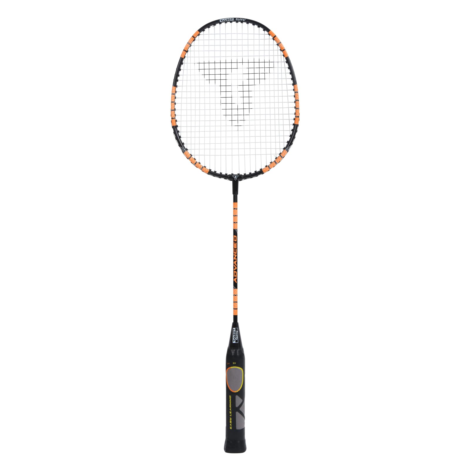 Talbot Torro ELI Advanced Badminton Learning Racket, Standard Length 66.5 cm, Learning Handle, Isometric Head, Ideal for Players 10+ Years to Adults, Black/Yellow/Orange, 419615