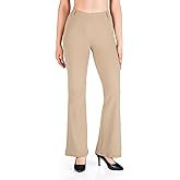Yogipace,Belt Loops,Women's Petite/Regular/Tall Flare Yoga Dress Pants