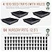 Square Nursery Pots Seed Starting Kit - 64 Seed Starting Pots and 4 Plastic Plant Trays | Plastic Plant Pots Bulk with Seed Tray | Seed Starter Pots and Seedling Starter Tray -by Mr Sprout