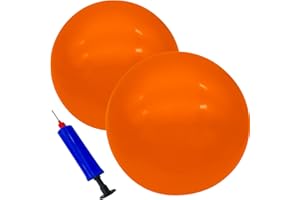 GCQJOQ 2 Pcs 9 Inch Inflatable Bouncy Balls with Hand Air Pump for Indoor Outdoor Play Balls for Kids