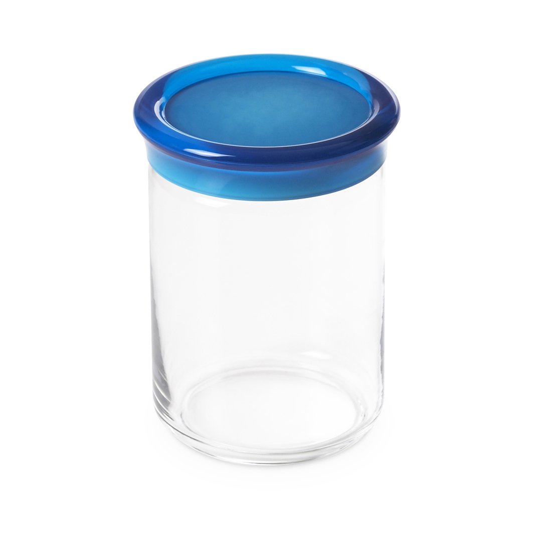 omada Design jar in PLASTIC with a plastic closing cap, 33,81 fl oz, 5,90 inch tall, Trendy Line, Turquoise