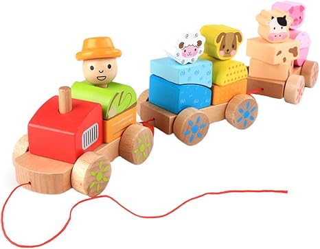 melissa and doug rocking farm animals pull train