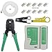 Enterest Ethernet Network Tester kit includs 3-in-1 Modular Crimper,Cable Tester,Cutter,5M Cat7 Network Cable,With 10Pcs CAT7 Modular Plugs