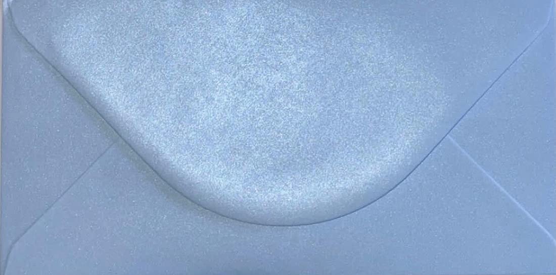 DL (110mm x 220mm) Coloured Envelopes for Greetings Cards Party Invitations & Craft - Pack of 100 (Pearl Blue)