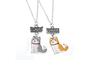 Harikaji Best Friend Necklaces,Lovely Dog Pendant Friendship Set Metal Necklace for Valentine's Day Present Birthday Christmas