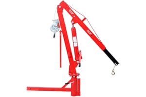Truck Crane, 500Lb Hydraulic Hitch Mounted Lifting System, Red 2" Hitch Mount for Pickup Truck or Trailer Bed, Foldable Engin
