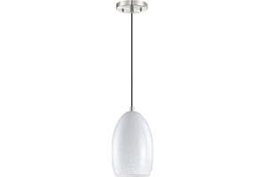 RAINLIGHTING 1 Light Hanging Indoor Kitchen Island Pendant Lights 4.65" Ceiling Light Shade Fixtures,Brushed Nickel Finish Modern Farmhouse Dinning Over Sink (White Jade Glass, 1 Pack)