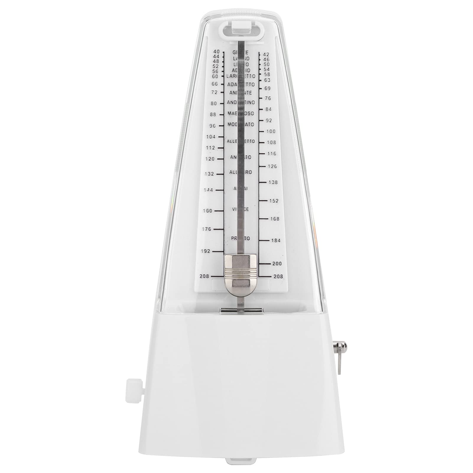 VGEBY Mechanical Metronome, Pyramid Style Music Metronome Universal Classic Metronome Anti Vibration Anti Fall Electronic Keywound Metronome for Piano Drum Set Bass Violin (White)