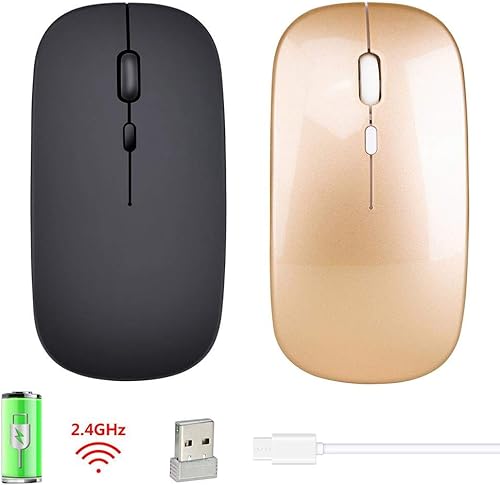 Download Souris Sans Fil, Souris Sans Fil Rechargeable Par USB, 2,4G Souris D'ordinateur Portable, Silencieuse Souris De Bureau Batterie Interne De 500 MAh, Facile À Transporter Pour La Maison Et Le Bureau PDF