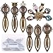Swpeet 12Pcs 6 Styles Antique Bronze Bookmark Pendant Tray Kit, Including 6Pcs Assorted Styles Bookmark Pendant Tray with 7Pcs Glass Cabochon for Bracelet Necklace DIY Jewelry Making