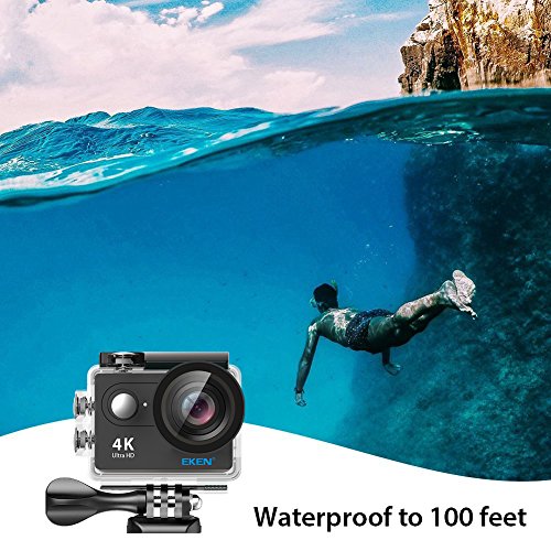 EKEN-H9R-4K-Action-Camera-Full-HD-Wifi-Waterproof-Sports-Camera-with-4K25-1080P60-720P120fps-Video-12MP-Photo-and-170-Wide-Angle-Lens-includes-18-Mountings-Kit-2-Batteries