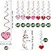 40 Pcs Valentine's Day Hanging Swirl Decorations Party Swirls Heart Swirl Hanging Steamers Foil Hanging Ceiling D*cor Swirl Streamers with Heart Cutouts for Valentine's Day Party Supplies Photo Booth