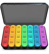 Weekly Pill Organizer, Large Pill Box Case (7-Day / 4-Times-A-Day) with Big Compartments to Hold ...